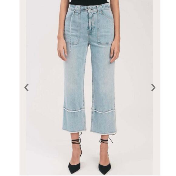 Derek Lam Denim - Derek Lam 10 Crosby Light Wash Zuri Cropped Wide Leg Pant Size 27